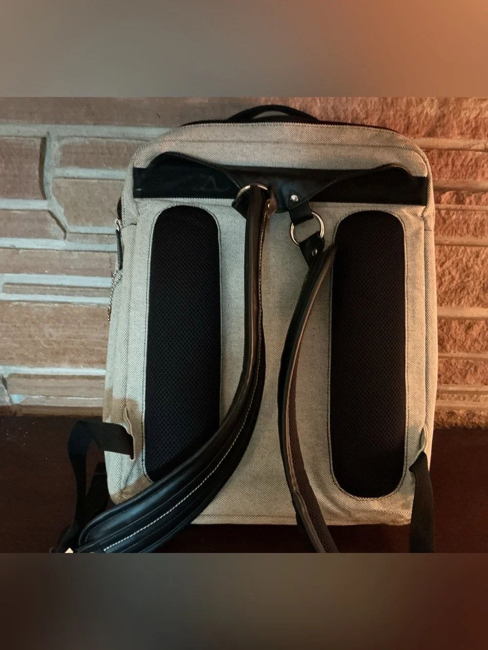 Mobile Edge Two-Tone Black and Cream Laptop/Backpack with Front Ring Detail
